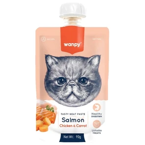 {{photo.Alt || photo.Description || 'Wanpy Cat Лакомство для кошек Мясной мусс из лосося и курицы с морковью'}}