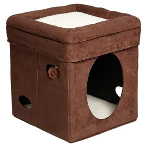 {{photo.Alt || photo.Description || 'Домик-лежанка для кошек MidWest Currious Cat Cube складной 38,4х38,4х42h см'}}