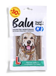 Лакомство жевательное Balu с коллагеном для собак крупных пород, палочки для чистки зубов 00-00001137