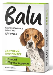 Лакомство мультивитаминное Balu для собак "Здоровый иммунитет", кальций и морские водоросли 00-00000772