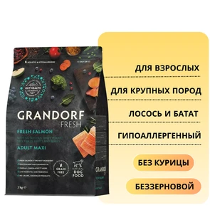 {{photo.Alt || photo.Description || 'Беззерновой сухой корм GRANDORF FRESH с лососем и бататом для взрослых собак крупных пород Dog Adult MAXI Salmon&amp;Sweet Potato'}}