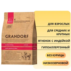 {{photo.Alt || photo.Description || 'Сухой корм GRANDORF для взрослых собак средних и крупных пород с ягненком и индейкой Lamb and Turkey Adult Medium / Maxi'}}