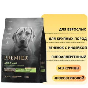 {{photo.Alt || photo.Description || 'Низкозерновой сухой корм PREMIER для взрослых собак крупных пород с ягненком и индейкой Adult Lamb Turkey Maxi'}}