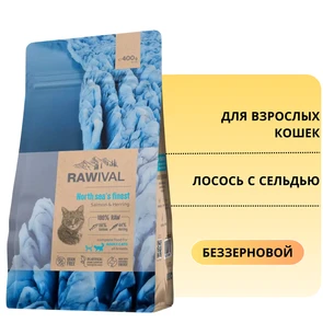 {{photo.Alt || photo.Description || 'Беззерновой сухой корм RAWIVAL для взрослых кошек из лосося с сельдью North Sea’s Finest CAT Adult Salmon &amp; Herring'}}