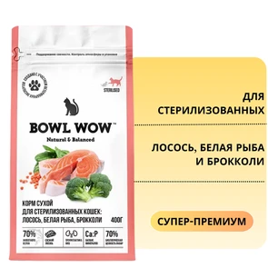 {{photo.Alt || photo.Description || 'Сухой корм BOWL WOW Fresh Meat для стерилизованных кошек с лососем, белой рыбой и брокколи'}}