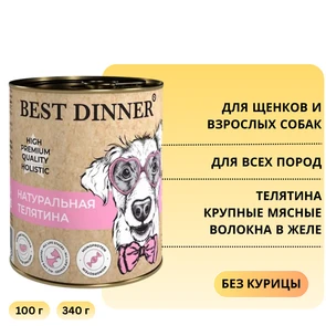 {{photo.Alt || photo.Description || 'Консервы BEST DINNER High Premium для щенков и собак Натуральная телятина'}}