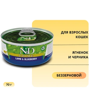 {{photo.Alt || photo.Description || 'Консервы FARMINA ND CAT PRIME LAMB/BLUEBERRY для взрослых кошек с ягненком и черникой'}}
