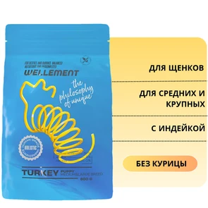 {{photo.Alt || photo.Description || 'Сухой корм Wellement для щенков средних и крупных пород с индейкой Puppy Medium&amp;Large Breed Turkey'}}