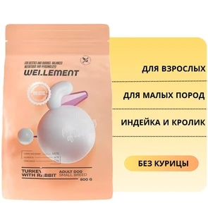 {{photo.Alt || photo.Description || 'Сухой корм Wellement для взрослых собак малых пород с индейкой и кроликом Adult Dog Small Breed Turkey with Rabbit'}}