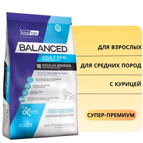 {{photo.Alt || photo.Description || 'Сухой корм Vitalcan для взрослых собак средних пород с курицей Balanced Dog Adult Medium Breed'}}