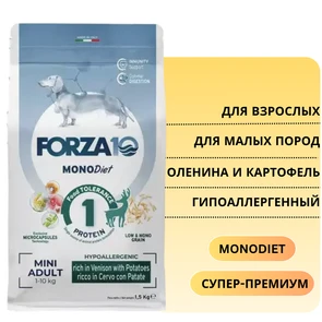 {{photo.Alt || photo.Description || 'Сухой корм Forza10 MonoDiet для взрослых собак мелких пород с олениной и картофелем Adult Mini Cervo con Patate'}}