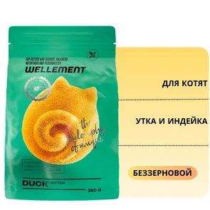 {{photo.Alt || photo.Description || 'Беззерновой сухой корм Wellement для котят с уткой и индейкой Kitten Duck'}}