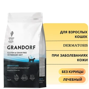{{photo.Alt || photo.Description || 'Акция! Скидка 30% Срок до 15.11.2026 2 кг Беззерновой сухой корм GRANDORF VET для кошек с заболеваниями кожи GRANDORF VETERINARY DIET Cat DERMATOSIS'}}