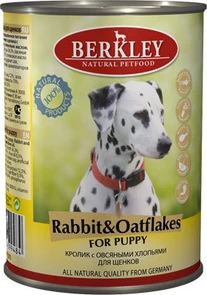 Консервы BERKLEY Puppy Rabbit Oatflakes для щенков с кроликом и овсянкой 75070