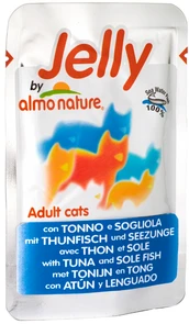 Пауч ALMO NATURE Jelly Cat Tuna White Bait для взрослых кошек тунец с сардинами в желе 22523