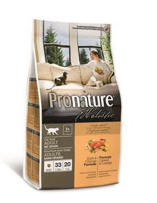 Беззерновой сухой корм PRONATURE HOLISTIC Adult Cat Duck and Orange для взрослых кошек с уткой и апельсинами 102.2020