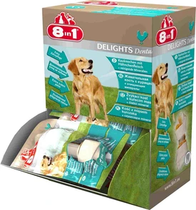 8in1 DENTAL DELIGHTS XS косточки с куриным мясом для мелких собак с минералами 7,5 см 108948