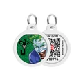 Адресник для собак и кошек WAUDOG Smart ID QR паспортом, рисунок Джокер (зеленый)