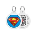 Адресник для собак и кошек WAUDOG Smart ID QR паспортом, рисунок Супермен-герой