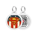 Адресник для собак и кошек WAUDOG Smart ID QR паспортом, рисунок Супермен Америка