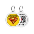 Адресник для собак и кошек WAUDOG Smart ID QR паспортом, рисунок Супермен Винтаж
