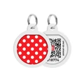 Адресник для собак и кошек WAUDOG Smart ID QR паспортом, рисунок Горох