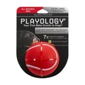 Игрушка для собак хрустящий жевательный мяч Playology 8 см с пищалкой и с ароматом говядины, красный SQUEAKY CHEW BALL P33289