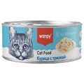 Консервы WANPY CAT для кошек "Кусочки курицы и треска" chicken pieces & codfish for cat TNC-04