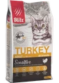 Сухой корм Blitz Sensitive для взрослых кошек с индейкой Adult Cats Turkey BCD02-1-00400