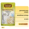 Пауч Деревенские лакомства для кошек - Филейная курица в нежном желе 70 гр 79218039