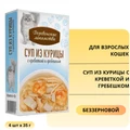 Пауч для кошек Деревенские лакомства Суп из курицы с креветкой и гребешком 4 шт х 35 гр 76051134